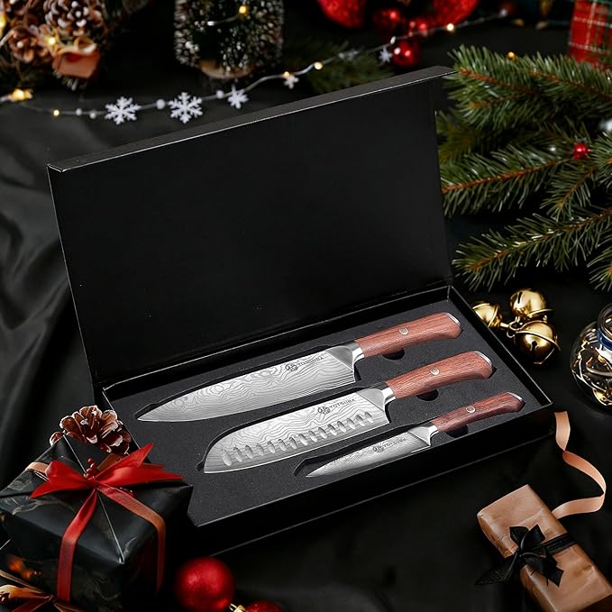 YOTSUBA 3 PCS Japanese Kitchen Knife Set, Razor Sharp High Carbon Stainless