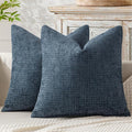 MIULEE Pack of 2 Couch Throw Pillow Covers 16x16 Inch Coastal Navy Blue Modern by MIULEE