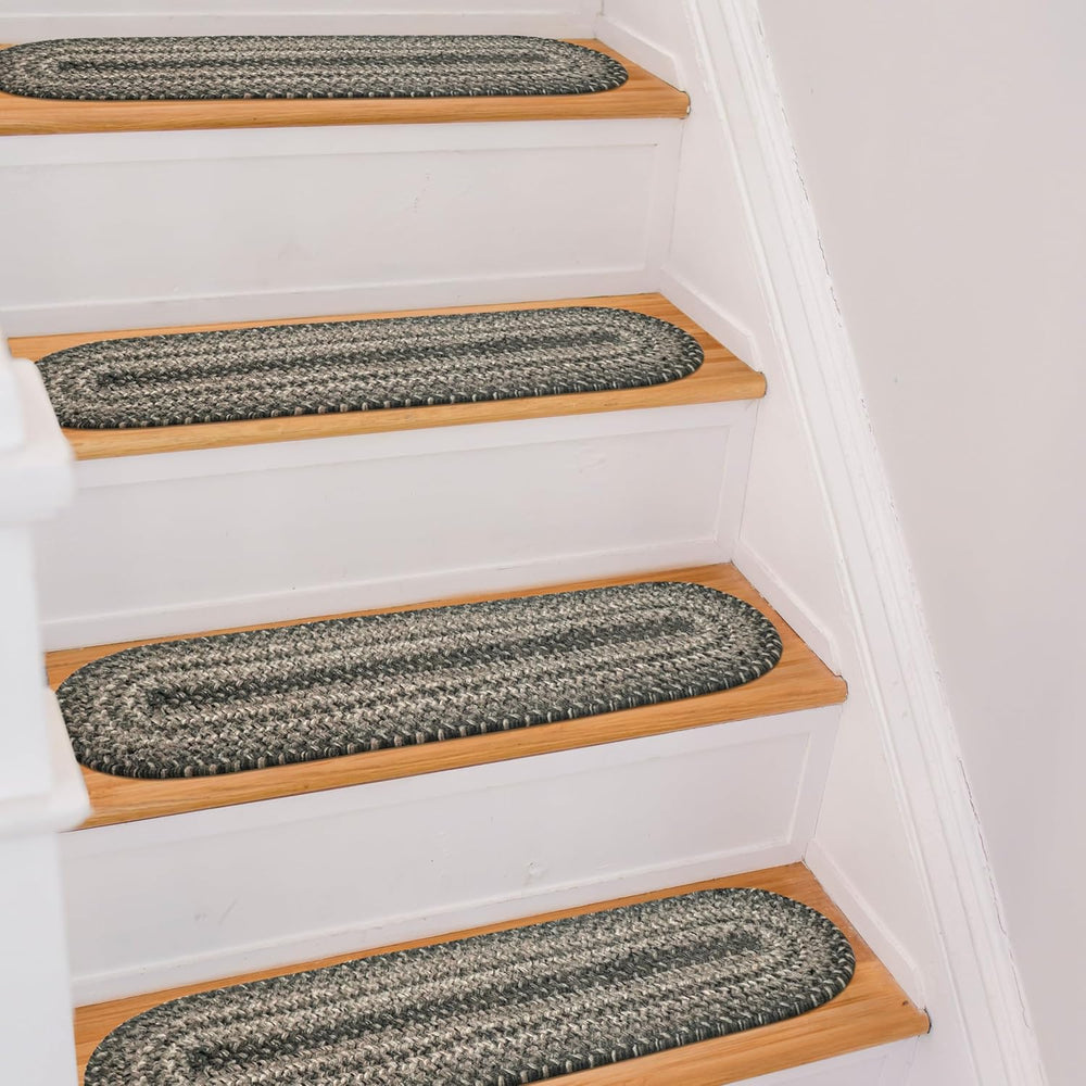 Homespice Flint Hill Jute Braided Stair Treads, Oval 8x28 Set of 13