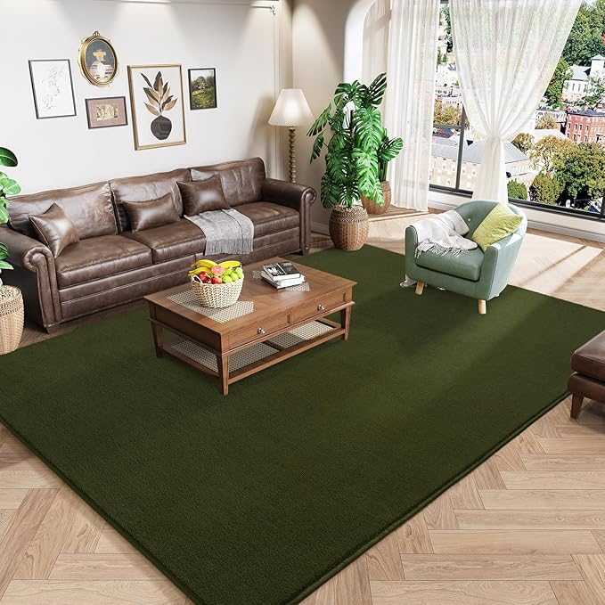 Amearea Large Modern Area Rugs for Bedroom Living Room, 6x9 Feet Olive Green by AmeareaDirect
