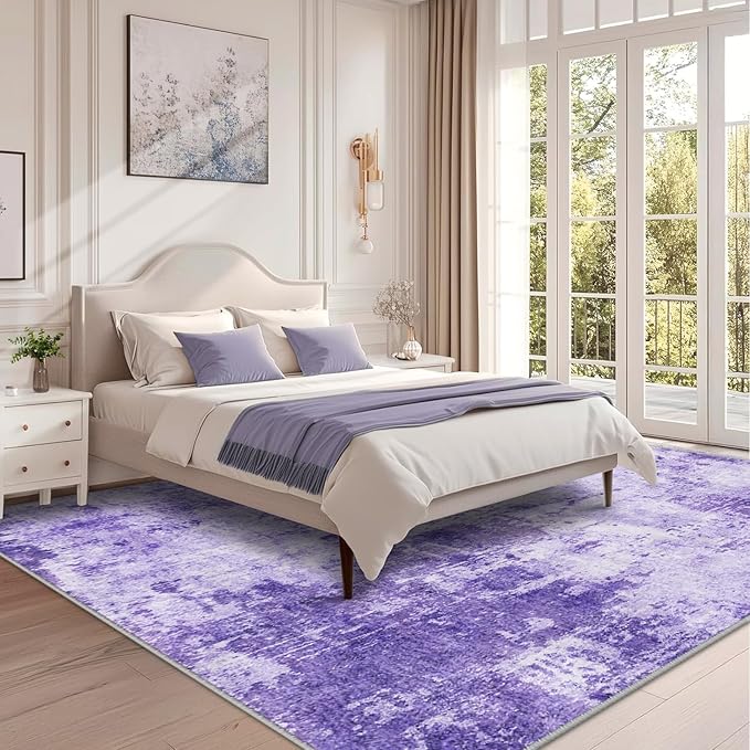 Washable Area Rugs 9'x12' Non-Slip Modern Abstract Soft - Image 2