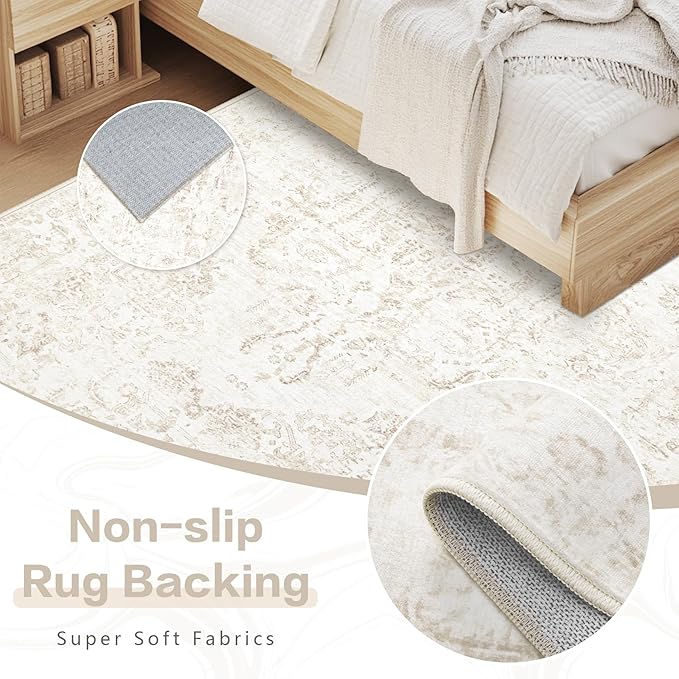 8x10 Area Rugs for Living Room: Washable Rug Vintage Large Rugs Soft Non Slip - Image 5