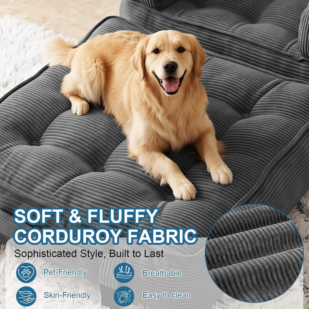 Folding Sofa Bed, 3-in-1 Convertible Sleeper Chair with Pillow
