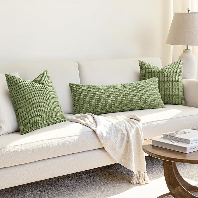 MIULEE Pack of 1 Spring Sage Green Long Body Lumbar Decorative Throw Pillow - Image 4