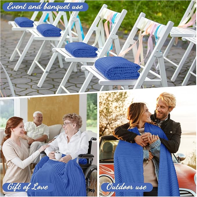 Buryeah 12 Pcs Flannel Throw Blanket Bulk 50 x 60 in Sleepover Blanket Outdoor - Image 4