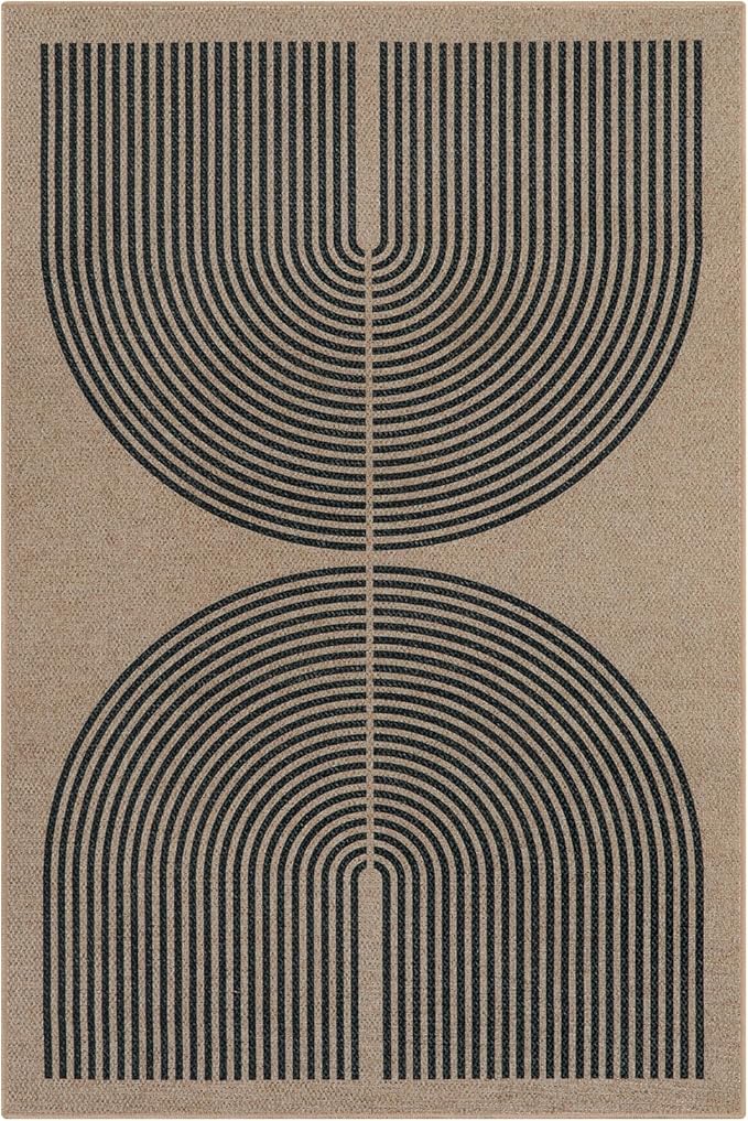 Lahome Modern Rainbow Easy Jute 6x9 Rug, Large Living Room Carpet Washable - Image 7