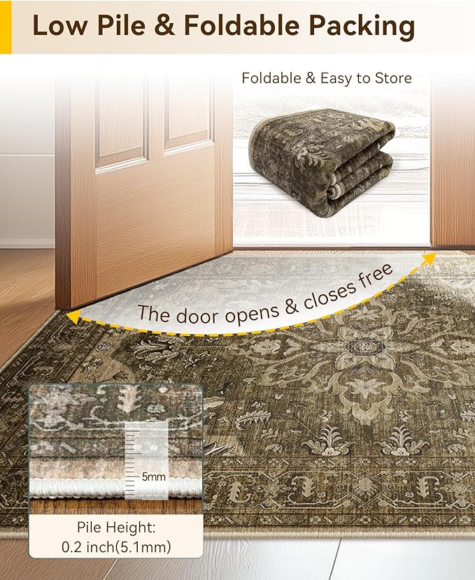 Area Rugs 2'x6' Runner Rug Non Slip Washable - Image 5