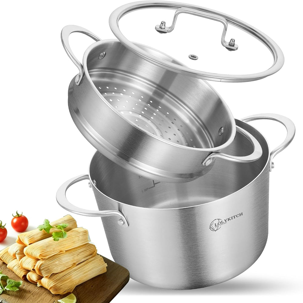 LOLYKITCH 5 Quart Stainless Steel Steamer Pot