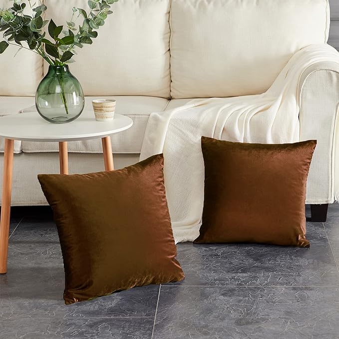 GIGIZAZA Decorative Throw Pillow Covers Set of 2, 22 x 22 Chocolate Couch - Image 5