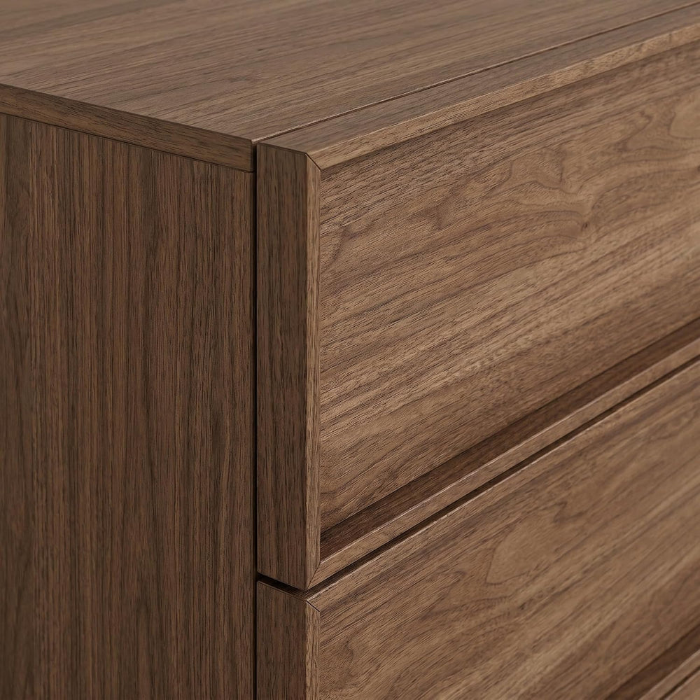 6-Drawer Dresser for Bedroom, 47.2" Wide, Wooden, Light Walnut