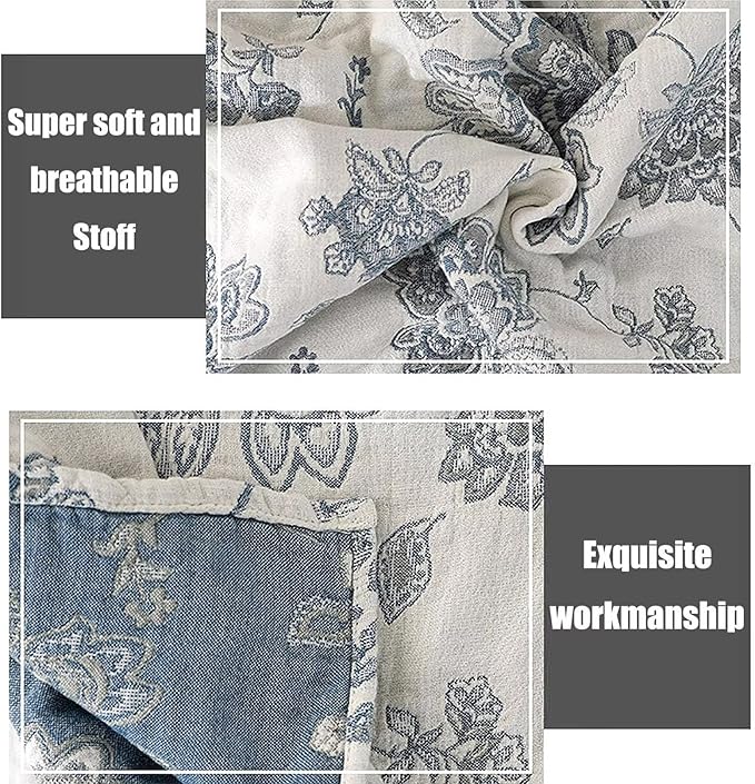 MSGKV Spring Throw Blanket 100% Cotton 60''x 80'', Versatile Woven Soft - Image 4