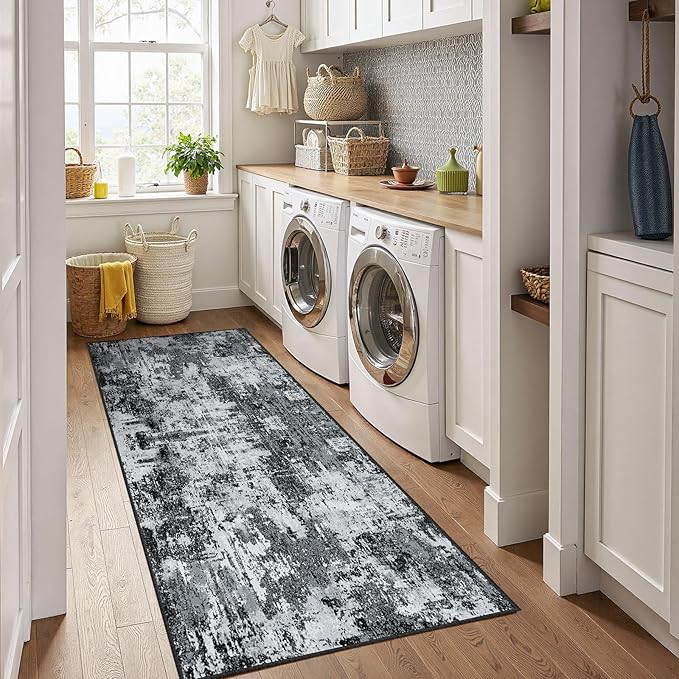 Washable Area Rugs 2'x8' Non-Slip Modern Abstract Soft - Image 4