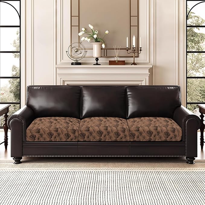 Leather Look Couch Cushion Covers Sofa Seat Slipcovers Sets Couches Furniture - Image 2