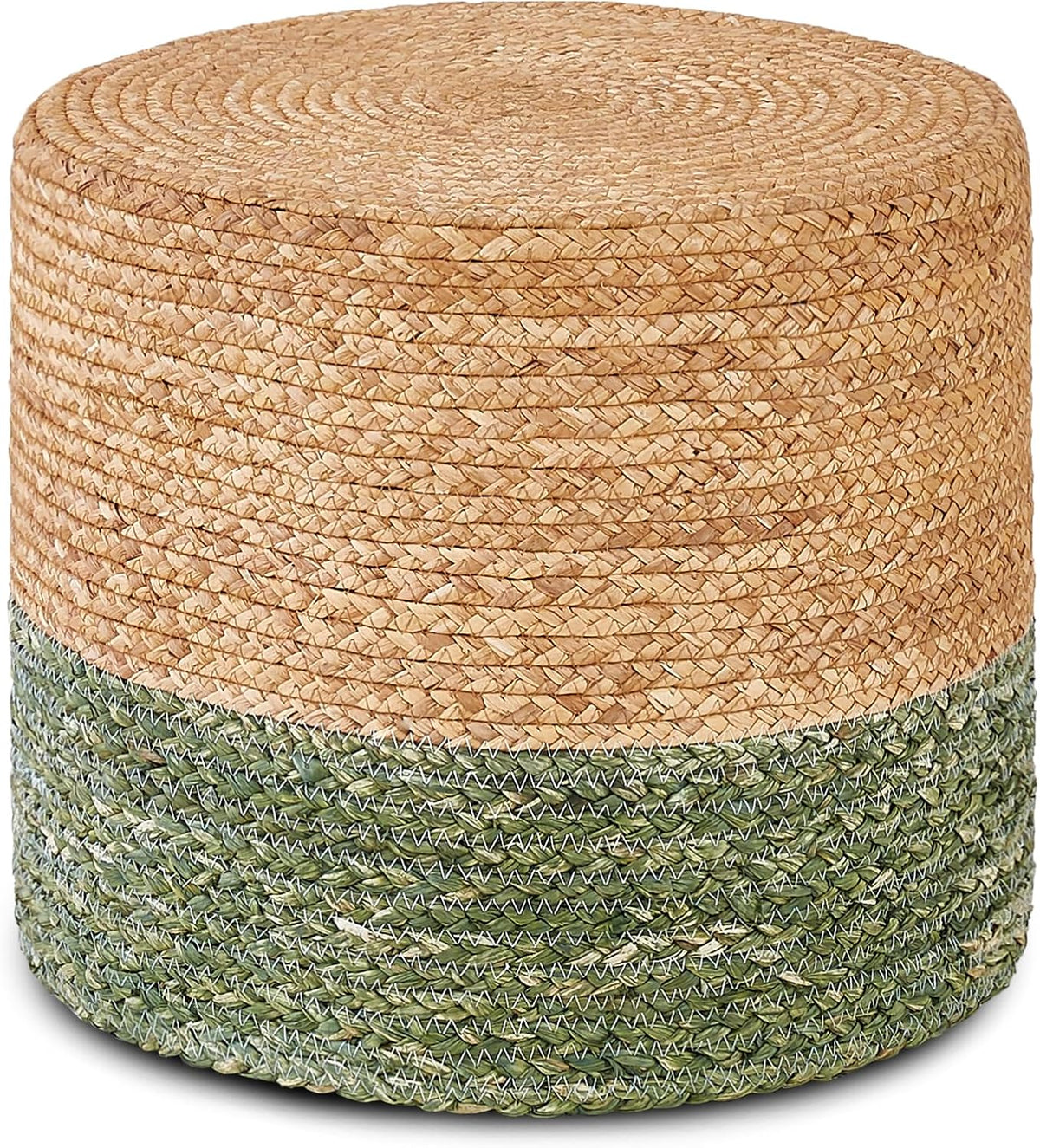 18'' Ottoman Pouf Natural Braided Poof Rustic Handweave Lounge Pouffe