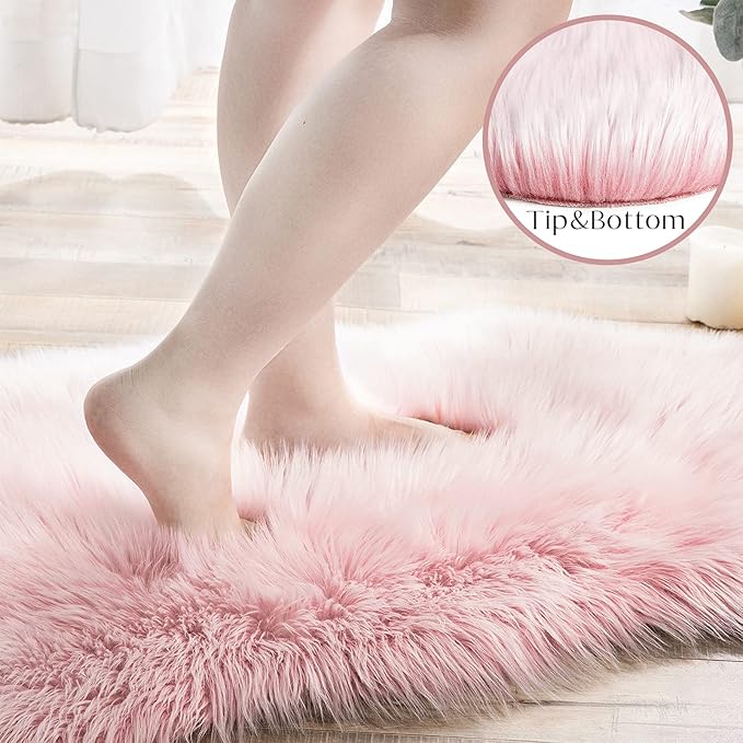 Ashler faux fur rug, Fluffy Shaggy Area Rug Ultra Soft 3 x 5 Feet Rectangle Fur - Image 4