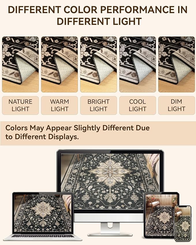 RELEANY Area Rugs 2'x6' Runner Rug Non Slip Washable - Image 6