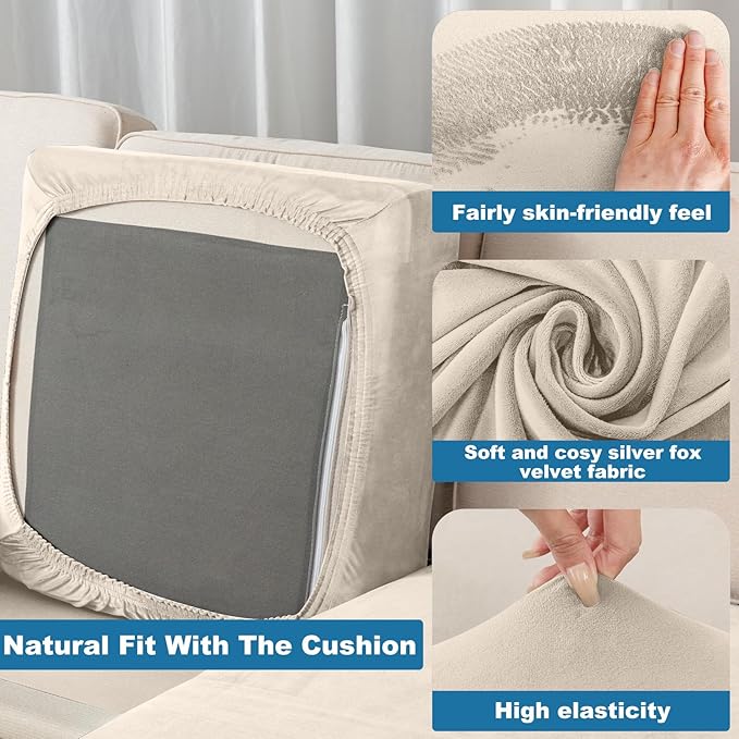Couch Cover Velvet Chaise Cushion Cover - Image 4