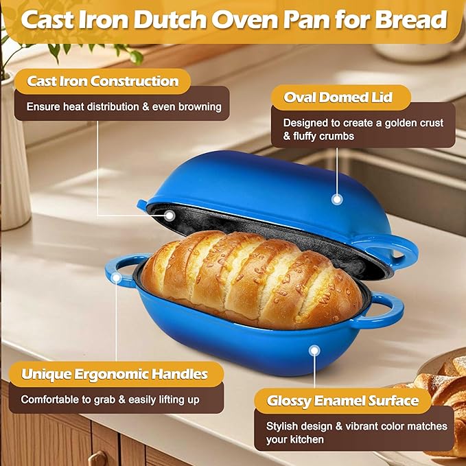 Homikit Enameled Cast Iron Dutch Oven