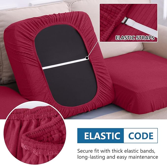 hyha Waterproof Sectional Couch Covers, Non Slip Sofa Couch Cushion Covers L - Image 4