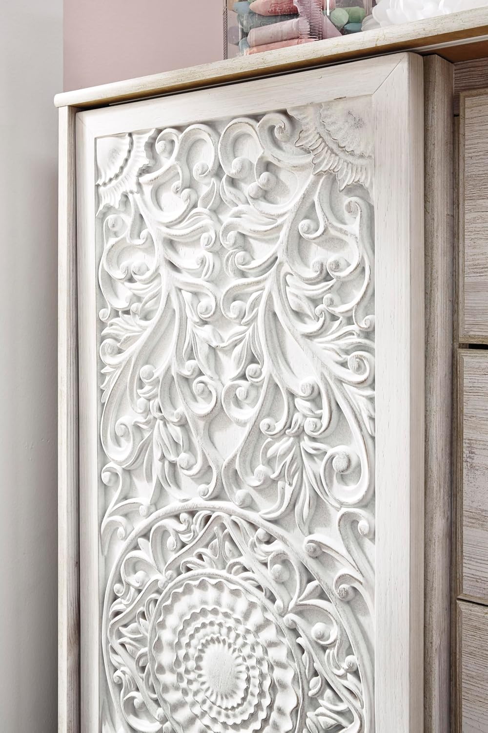Signature Design by Ashley Tall White Dresser for Bedroom, Dressing Chest