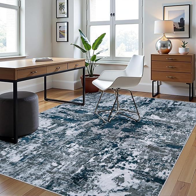 5x7 Area Rugs for Living Room Rug Washable: Abstract Rug for Dining Room - Image 3