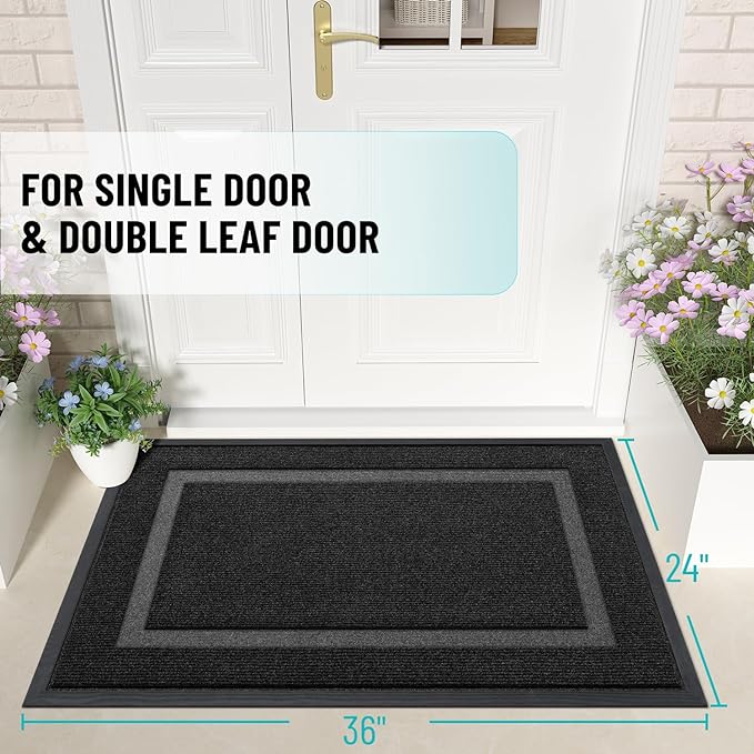 OLANLY Front Door Mat Indoor Outdoor Entrance, Waterproof All-Season, - Image 2