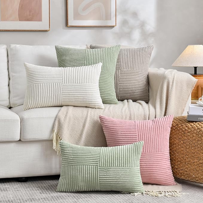 Fancy Homi 2 Packs Tan Decorative Throw Pillow Covers 20x20 Inch - Image 8