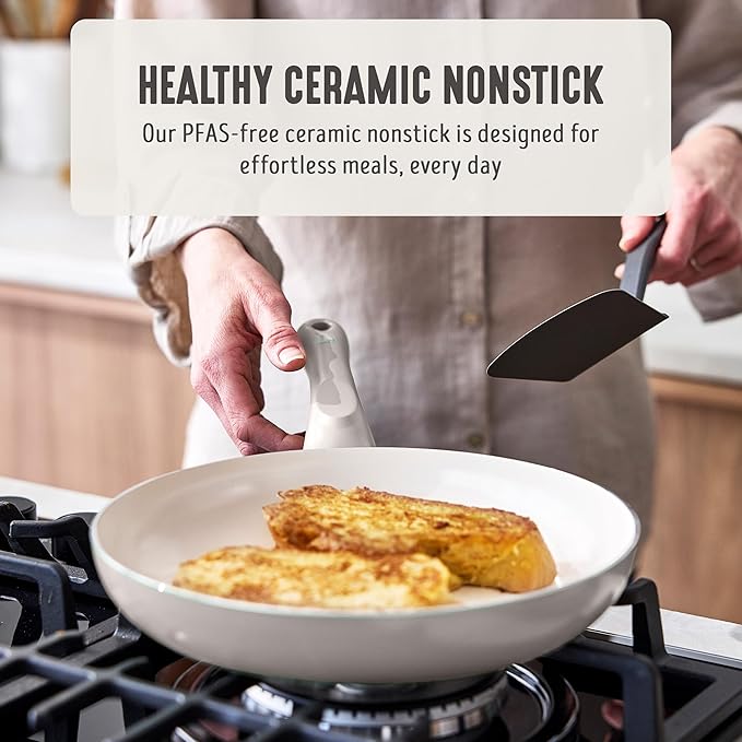 GreenLife 16-Piece Nonstick Cookware Set, Non-Toxic Ceramic Pots and Pans Set
