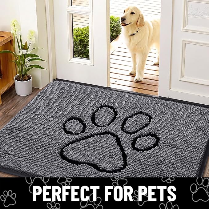 Smiry Dog Door Mat for Muddy Paws, Absorbent Dirt Trapper Non Slip Quick Dry - Image 7