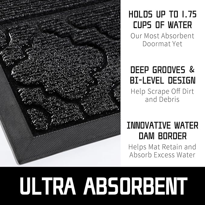 Yimobra Welcome Mat Outdoor Indoor, All-Season Waterproof Front Door Mat - Image 4