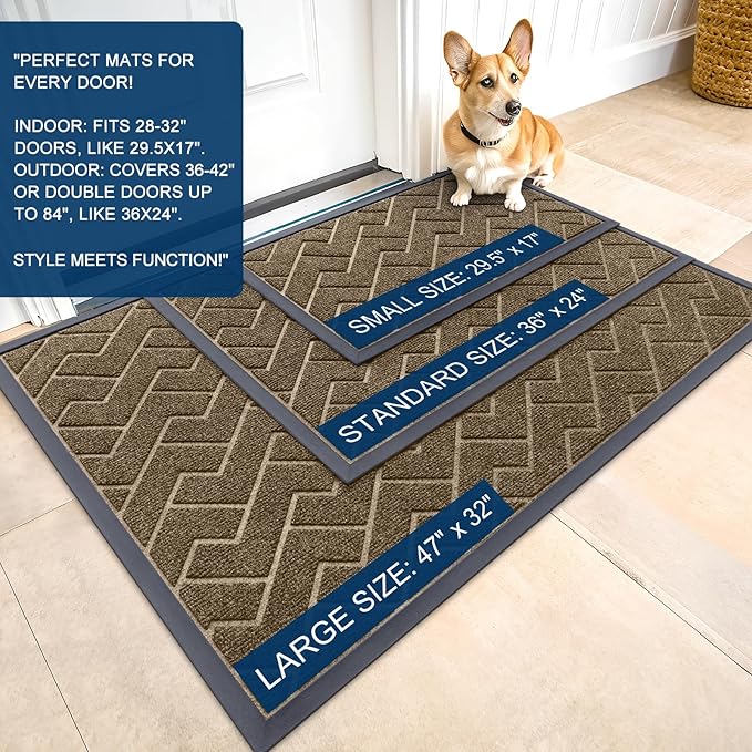 OLANLY Front Door Mat Indoor Outdoor Entrance, Waterproof All-Season, - Image 2