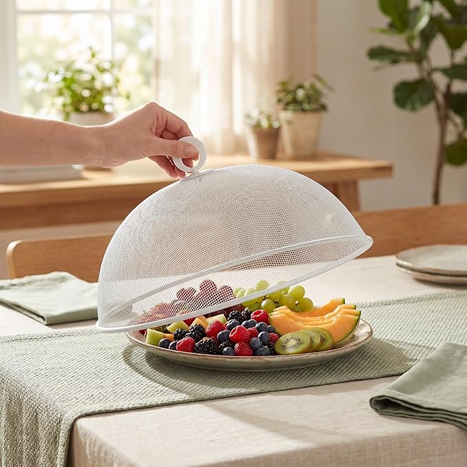 MAGICLULU 2-Pack Metal Mesh Food Covers, 11.8-Inch Net Dome Plate Fly Tents - Image 8