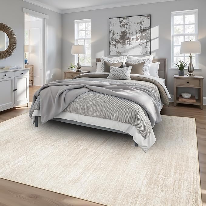 Area Rugs 6x9 for Living Room: Washable Rug Modern Abstract Neutral Soft - Image 2