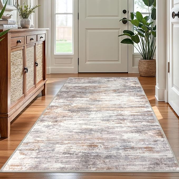 KOZYFLY Modern Abstract 4x6 Rug Washable Large Rugs by KOZYFLY