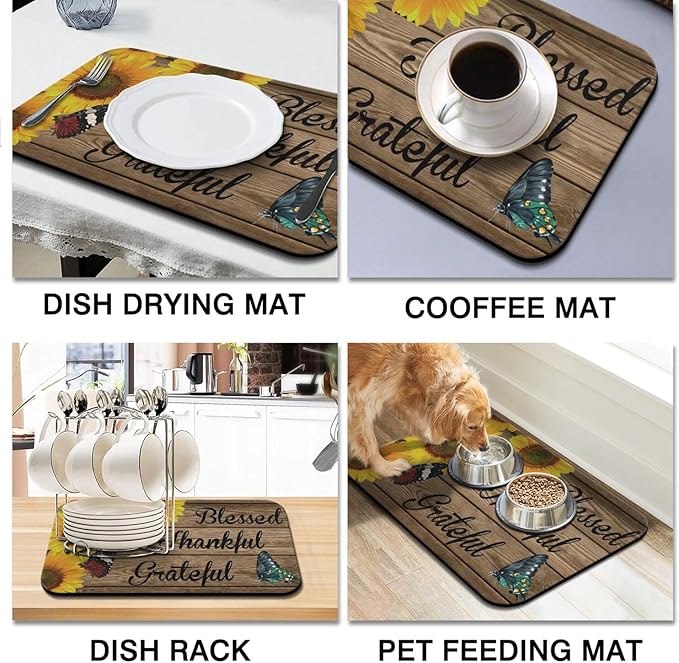 Dish Drying Mat for Kitchen Counter 2 Pack - Image 6