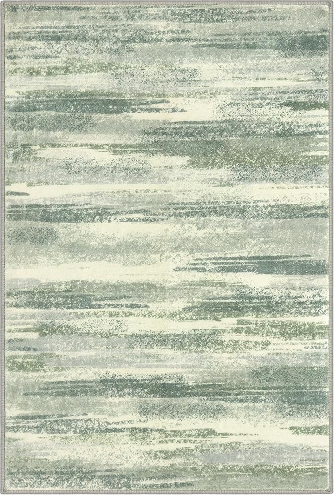 Lansny Modern Abstract Entryway Rug Indoor 2x3 Washable Rug Non-Slip Soft Small - Image 9