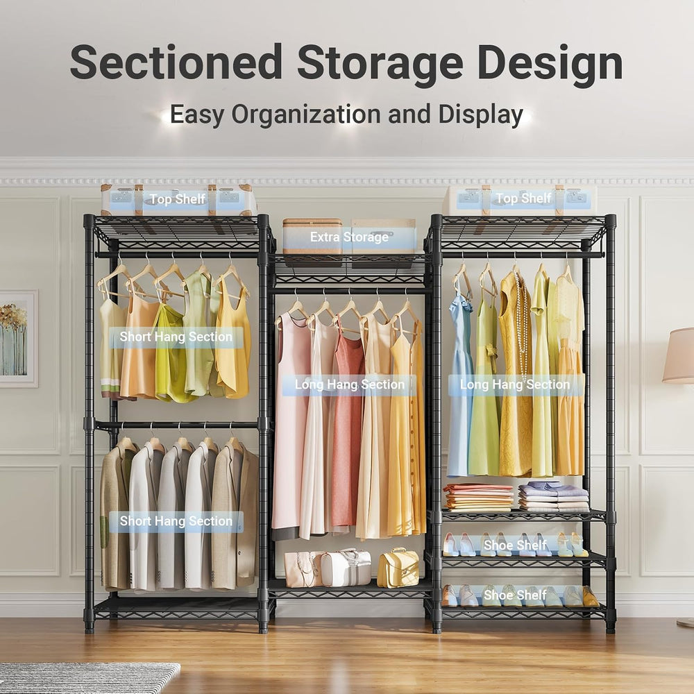 VIPEK V5 Heavy Duty Clothes Rack, Freestanding Modular Closet System, Black
