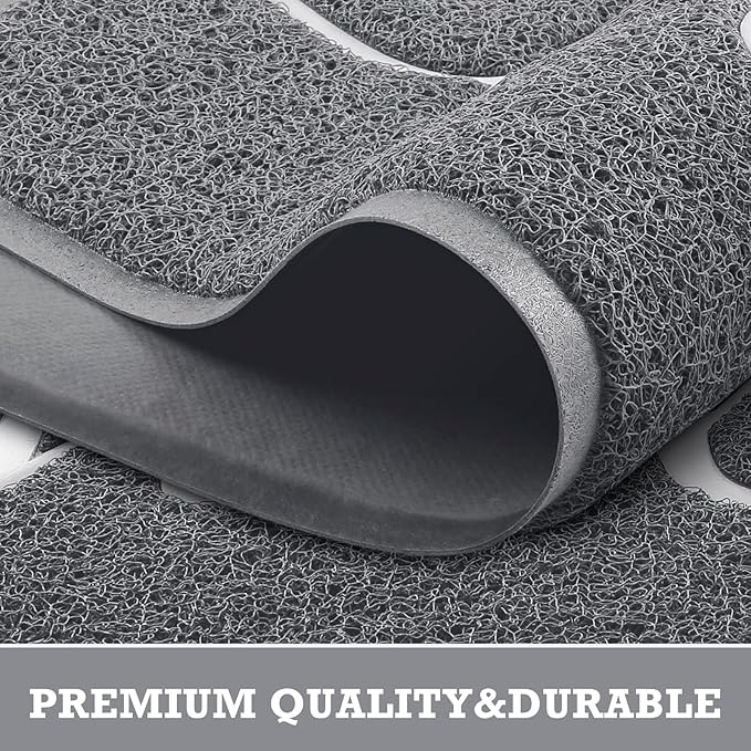 CozyBounty Grey Door Mat Welcome Mats Outdoor Indoor Non-Slip Doormat - Image 3