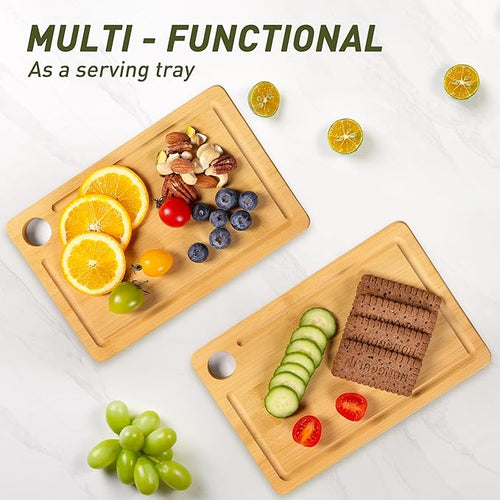 2 Pack Small Bamboo Wood Cutting Board - Image 2