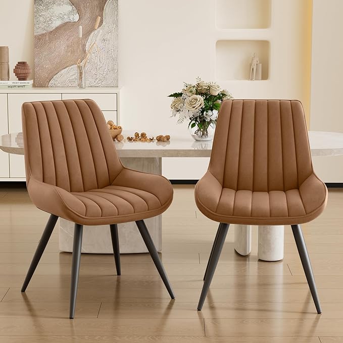 Dining Chairs Set of 4, Mid Century Modern Kitchen Chairs with Soft Cushion, ...