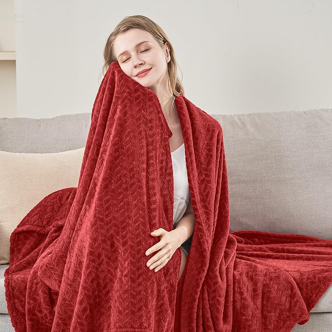 inhand Ruby Red Fleece Throw Blanket - Image 7