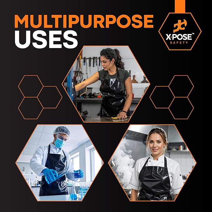 Xpose Safety Heavy Duty Vinyl Waterproof Aprons, Industrial and Commercial Use - Image 2