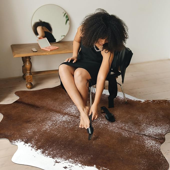 AROGAN 6×7.2 Feet Western Decor Faux Fur Cowhide Rug, Feet Premium Animal Skin - Image 7