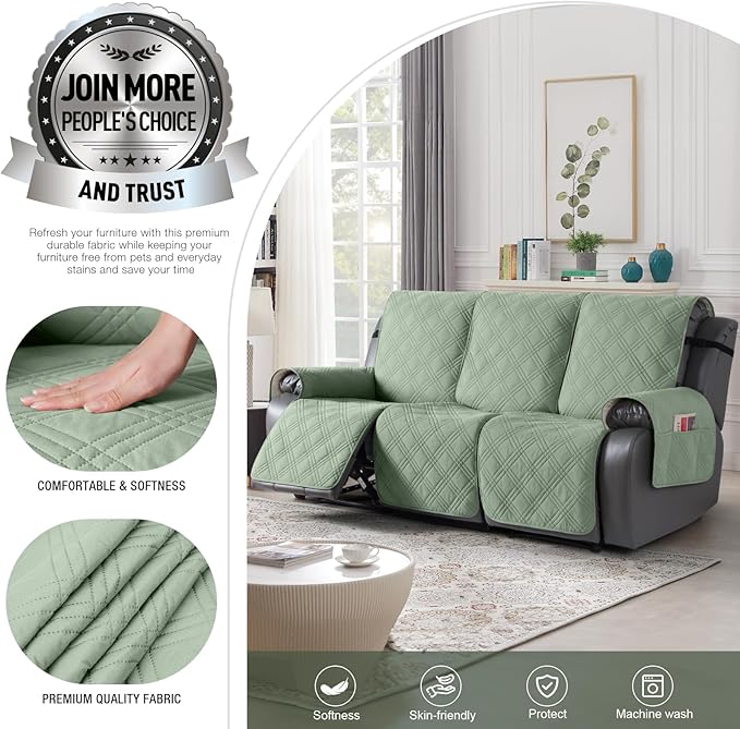 TAOCOCO 100% Waterproof Recliner Sofa Cover, Non Slip Split Couch Covers