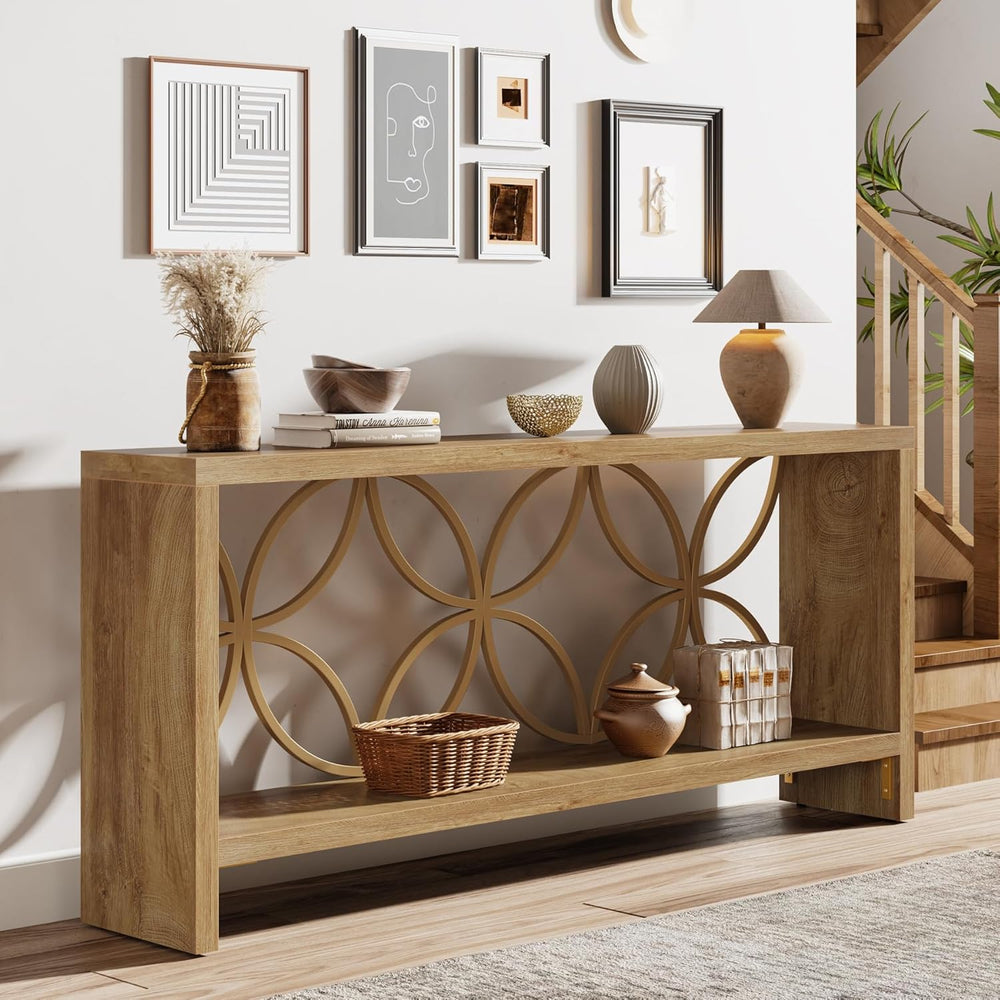 Tribesigns 70.9-Inch Narrow Sofa Table, FarmhouseLong Sofa Table Behind Couch...