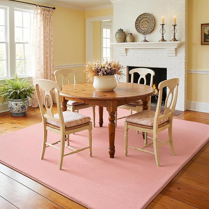 Amearea 5x5 Square Area Rugs for Bedroom Living Room, Modern Pink Thickened - Image 9