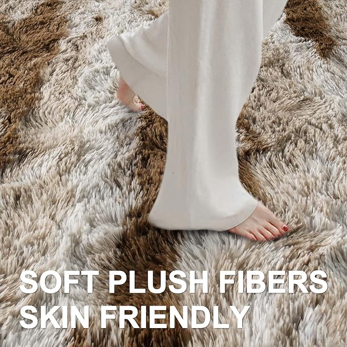 8x10 Ft Extra Large Shag Rugs for Living Room, Tie Dyed Ultra Soft Fluffy Furry - Image 4