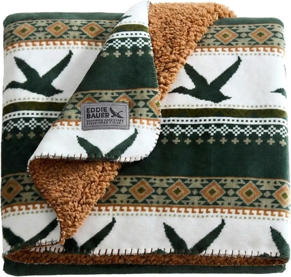Eddie Bauer - Soft Reversible Throw Blanket for Bed & Couch, 50 x 70