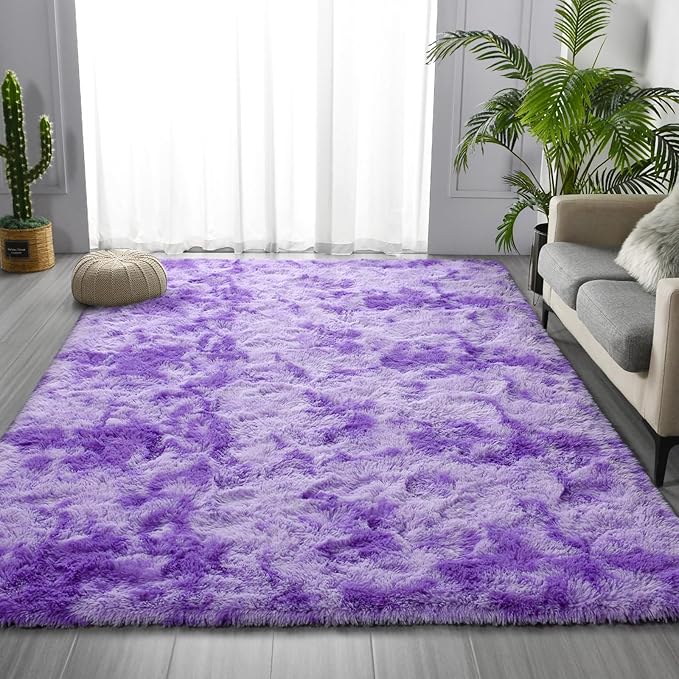Deerhoo Large Shag Area Rugs 8 x 10, Tie-Dyed Plush Fuzzy Rugs - Image 3