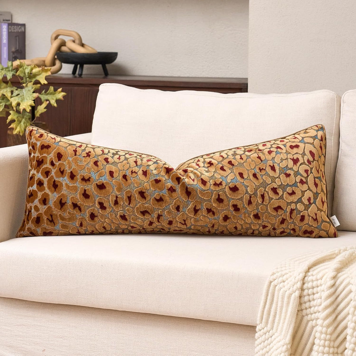 alerfa brown floral throw pillow cover 14 x, main product view